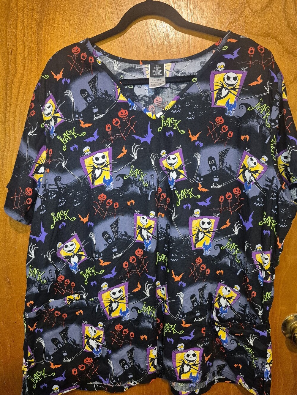 Unisex Disney Nightmare Before Christmas Scrub Top